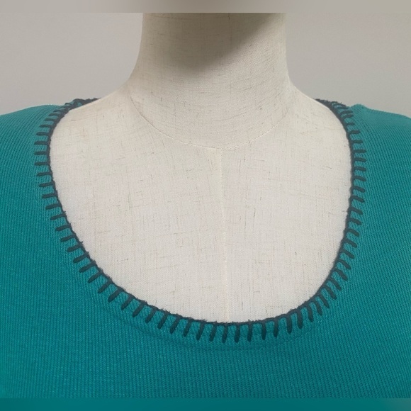 Vintage COURTWELL GREEN W SILKSCREEN LEAF PRINT - COTTON BLEND MAXI DRESS SZ M - Picture 6 of 9